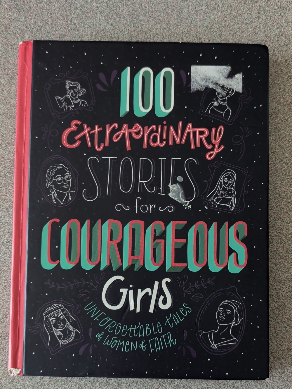 Source Unknown - Black, Coral & Teal Hardcover Girls' Stories